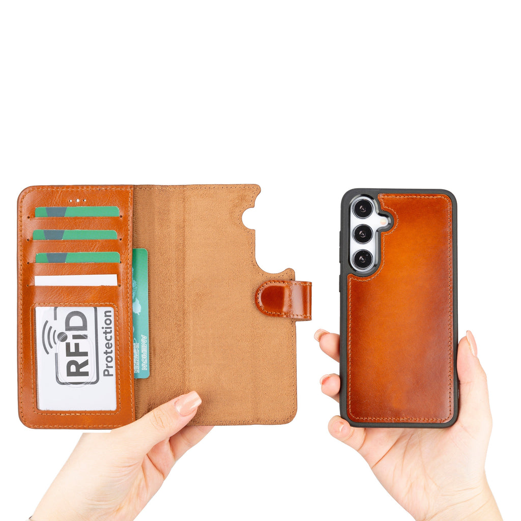 Magic Samsung Galaxy S24 Plus Leather Detachable Wallet Case - LuggageDesigners