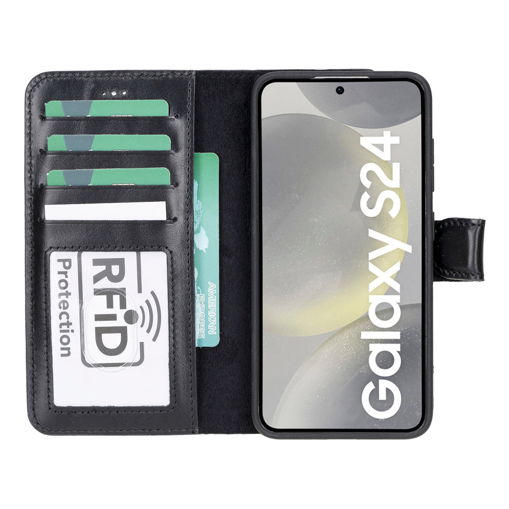 Magic Samsung Galaxy S24 Leather Detachable Wallet Case Mizuri Leather