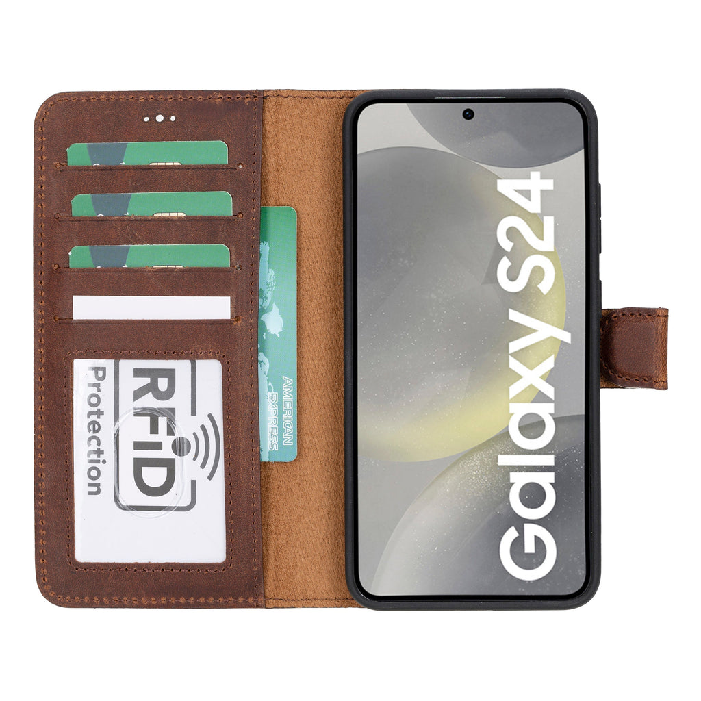 Magic Samsung Galaxy S24 Leather Detachable Wallet Case Mizuri Leather
