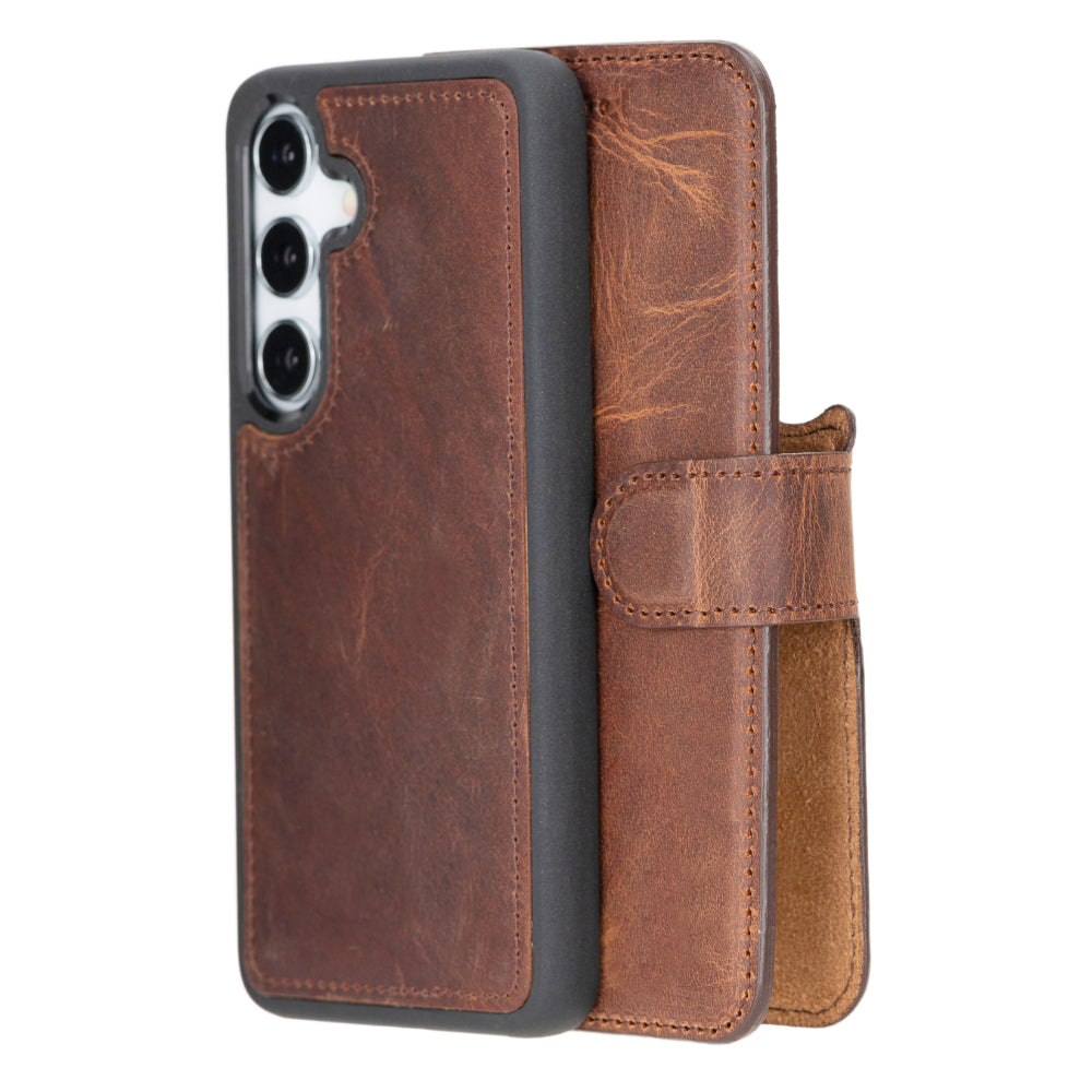 Magic Samsung Galaxy S25 Detachable Leather Wallet Case Mizuri Leather