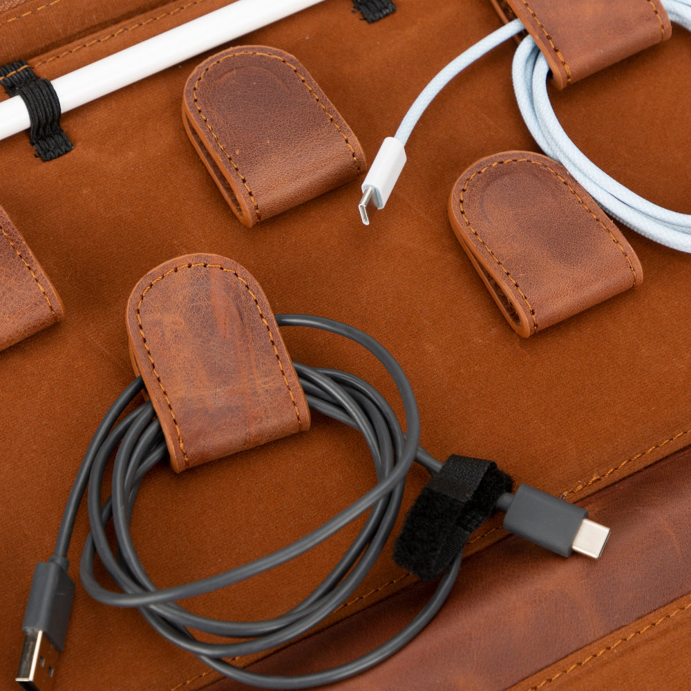 Leather Travel Cable Organizer Mizuri Leather