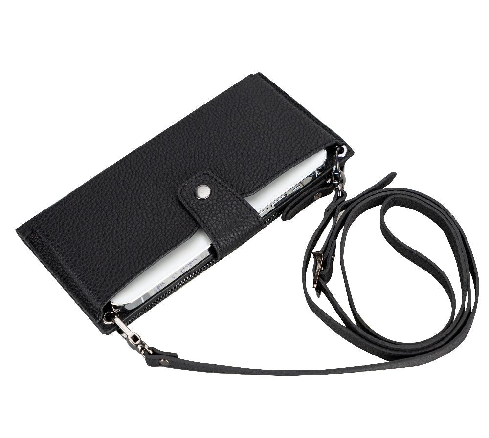 Lozan Strap Leather Crossbody Wallet Mizuri Leather