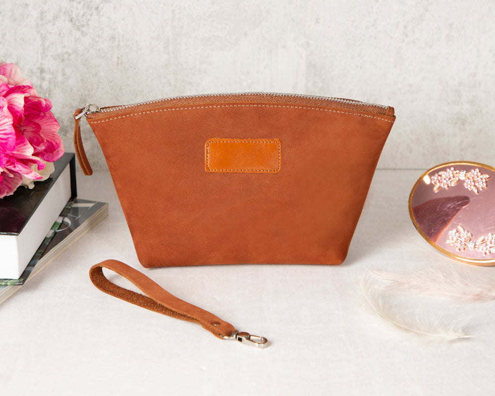 Luna Leather Makeup Bag Mizuri Leather