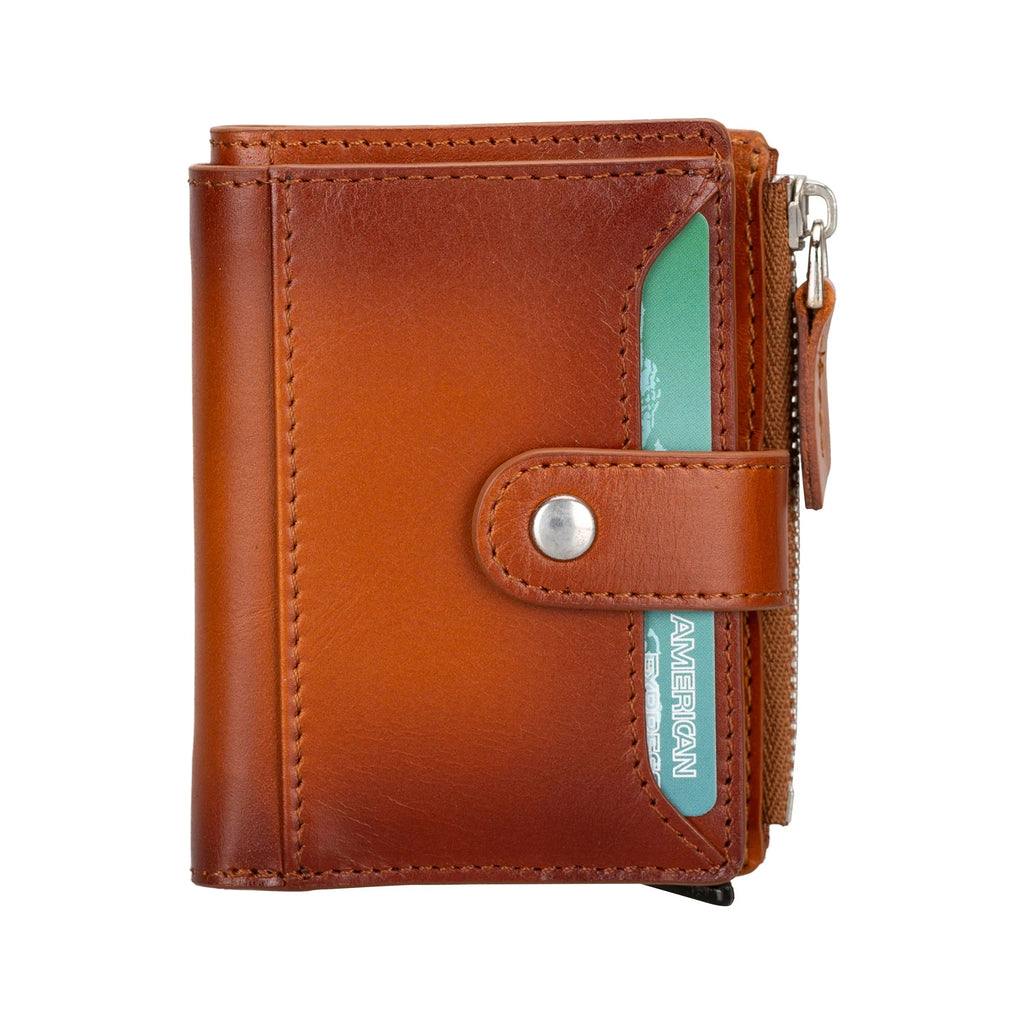 Leather Zip Mechanical Card Holder Mizuri Leather