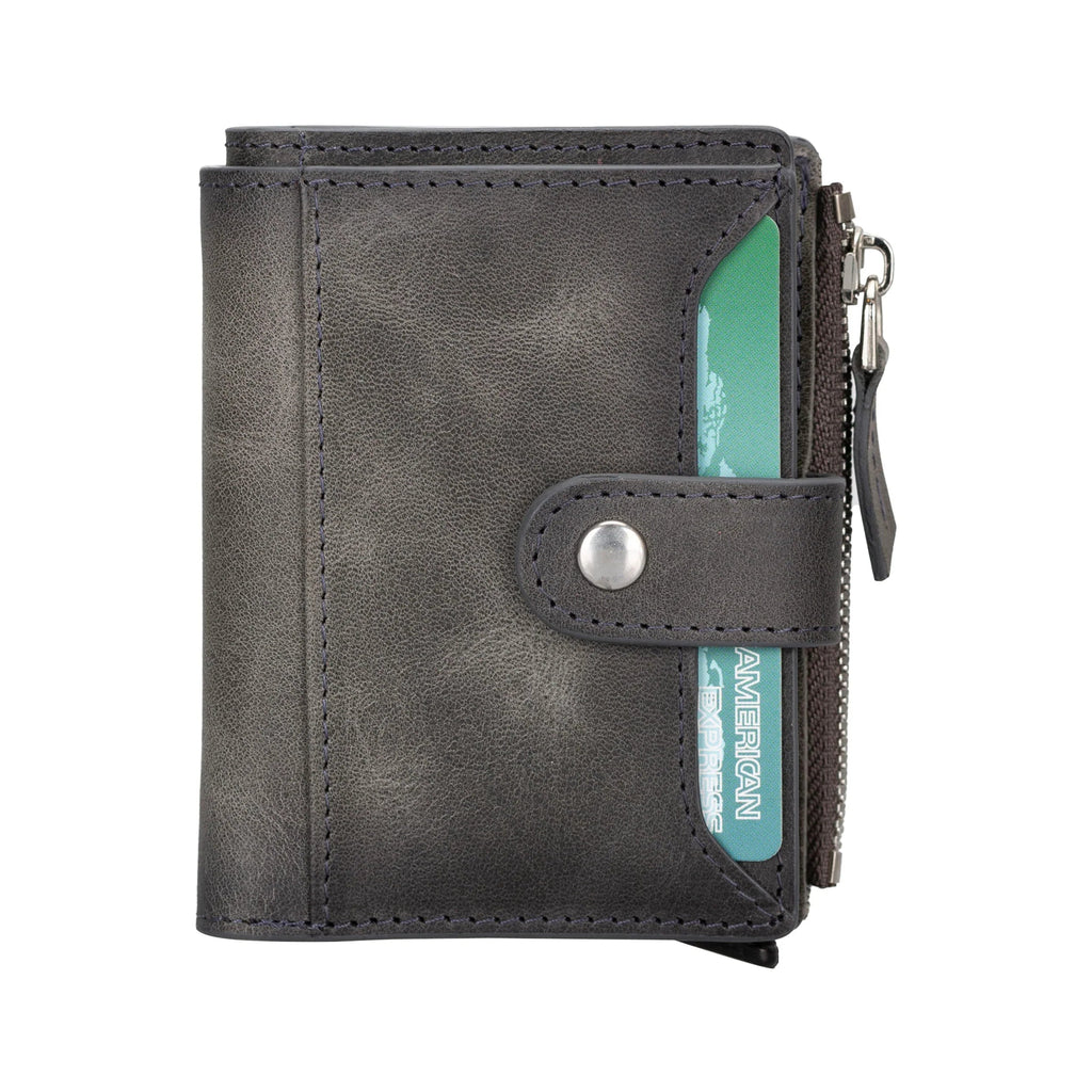 Leather Zip Mechanical Card Holder Mizuri Leather