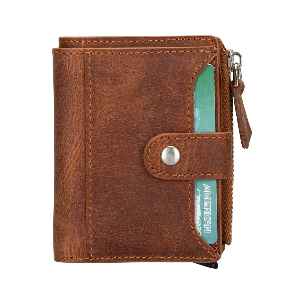 Leather Zip Mechanical Card Holder Mizuri Leather