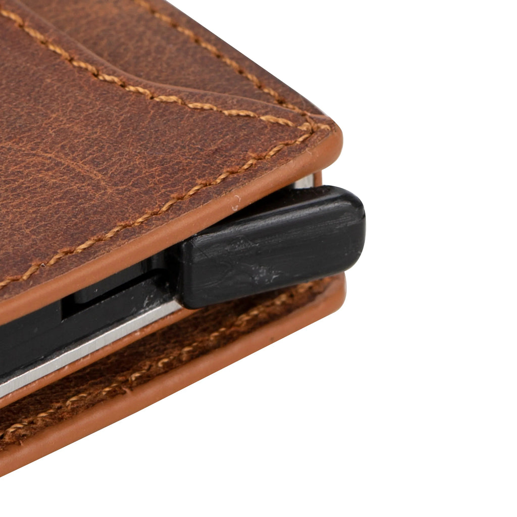 Leather Zip Mechanical Card Holder Mizuri Leather