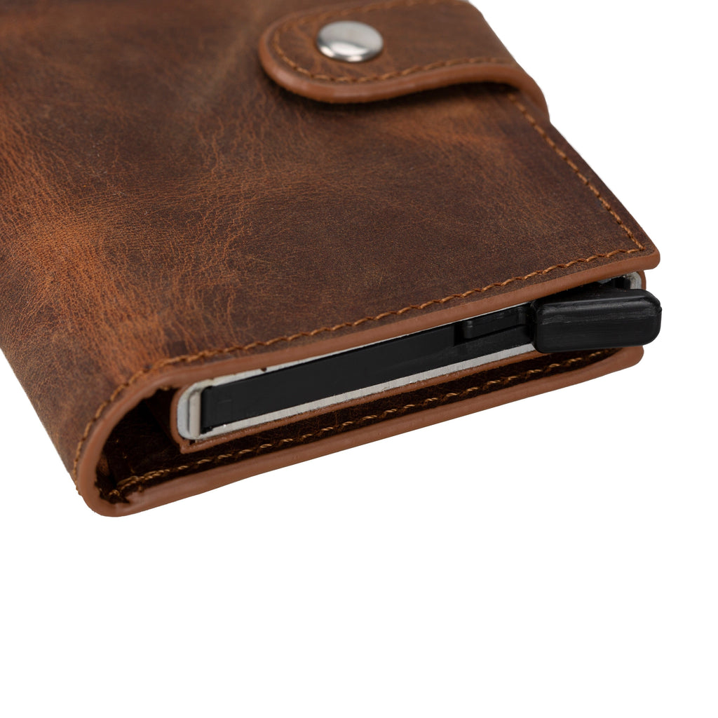 Palertag Zip Mechanical Leather Card Holder with AirTag Slot Mizuri Leather