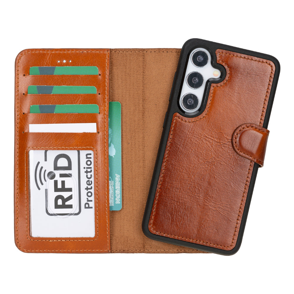 Magic Samsung Galaxy S25 Detachable Leather Wallet Case Mizuri Leather