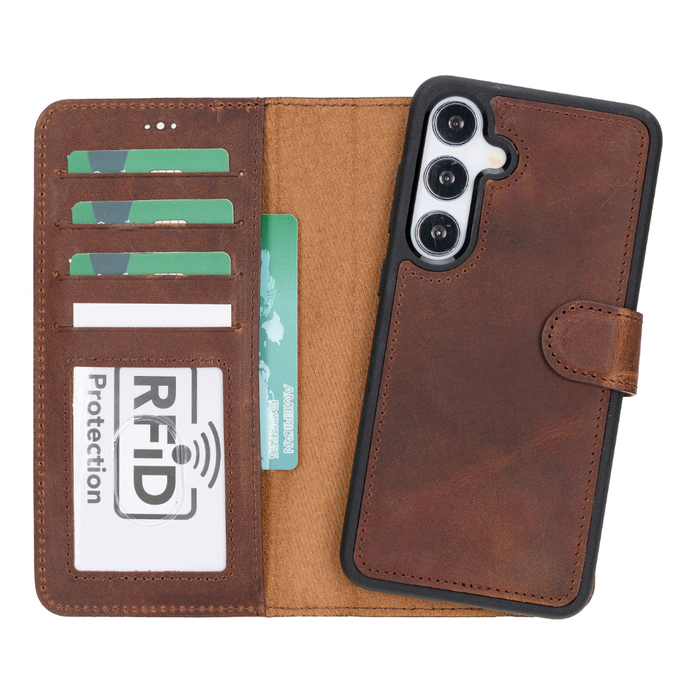 Magic Samsung Galaxy S25 Detachable Leather Wallet Case Mizuri Leather