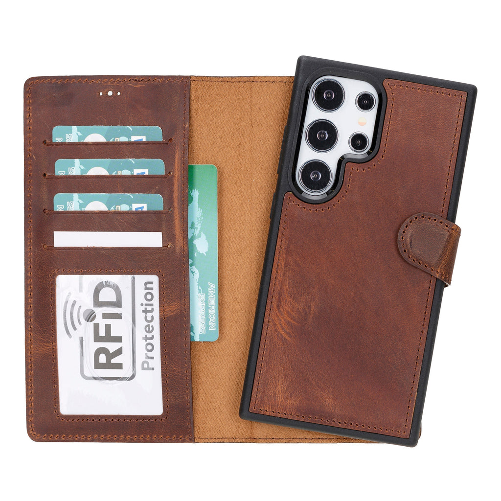 Magic Samsung Galaxy S24 Plus Leather Detachable Wallet Case - LuggageDesigners