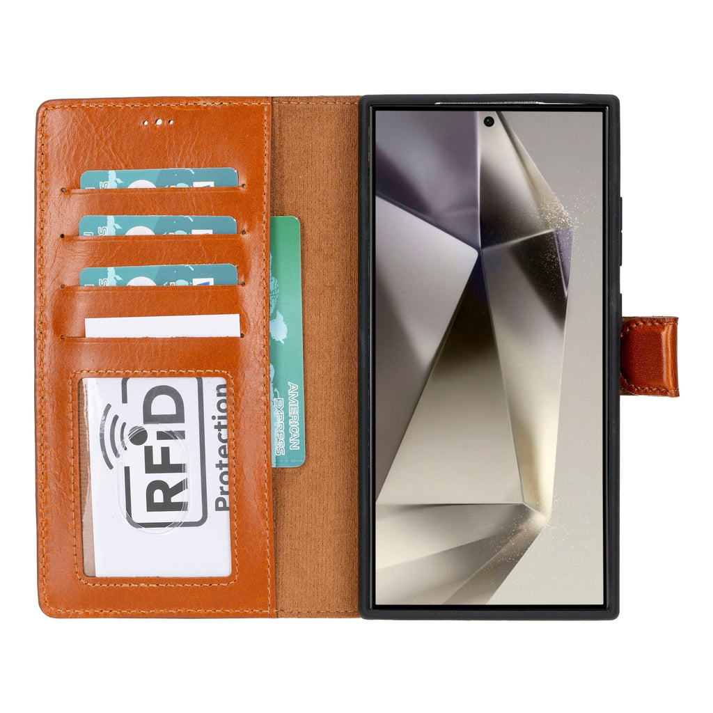 Magic Samsung Galaxy S24 Leather Detachable Wallet Case Mizuri Leather