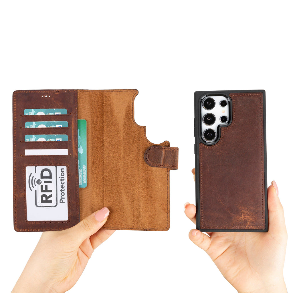 Magic Samsung Galaxy S24 Plus Leather Detachable Wallet Case - LuggageDesigners