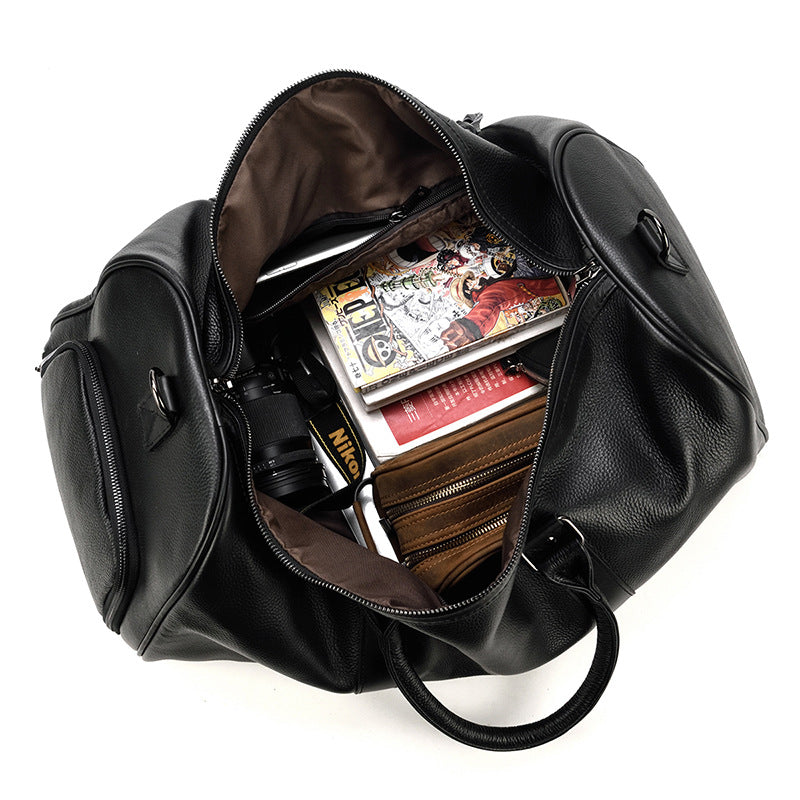 Handmade Full Grain Leather Carry-on Bag, Vintage Men's Travel Duffle & Gym Bag RockCow Leather Studio