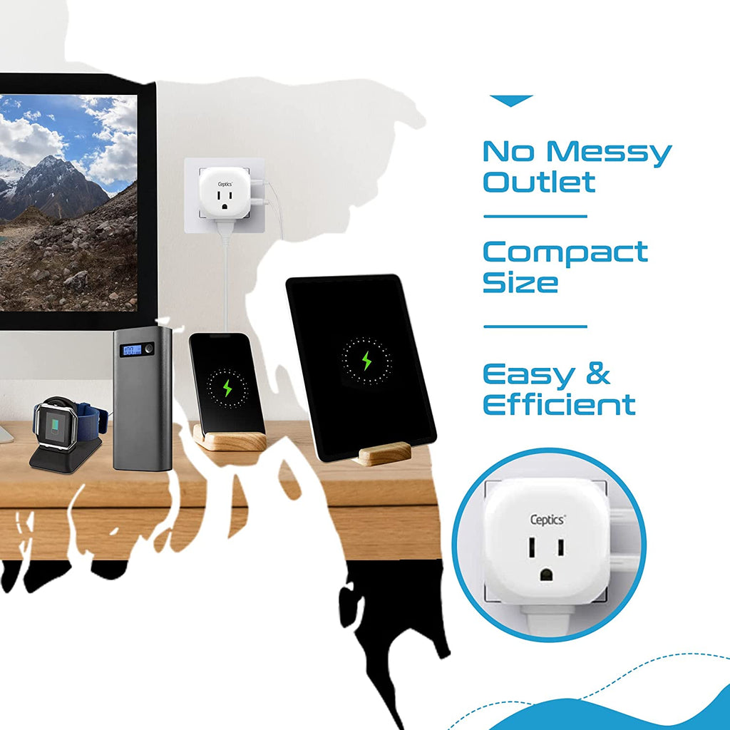 India, Pakistan Plug Adapter - Type D - 5 in 1 - Ultra Compact (PTU-10) Ceptics