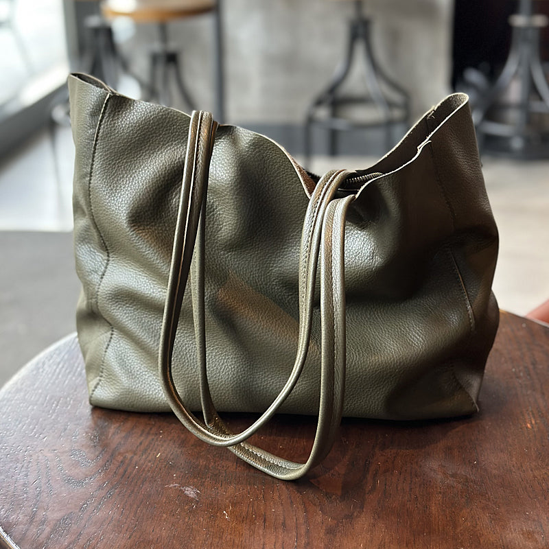 Genuine Leather Large Tote Bags for Women, Full Grain Leather Shoulder Bags for Work RockCow Leather Studio