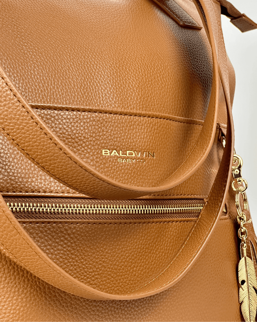 The Lillian Diaper Bag - Cognac Baldwin Baby Company