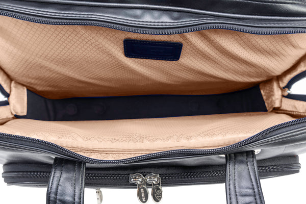 McKlein USA Wrightwood 17" Leather Wheeled Laptop Briefcase Black McKlein USA