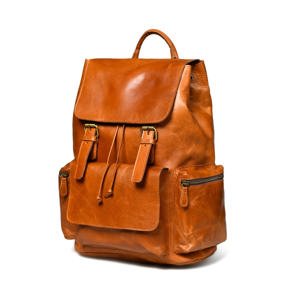 Vortex Leather Backpack: Tan Brown Classy Leather Bags