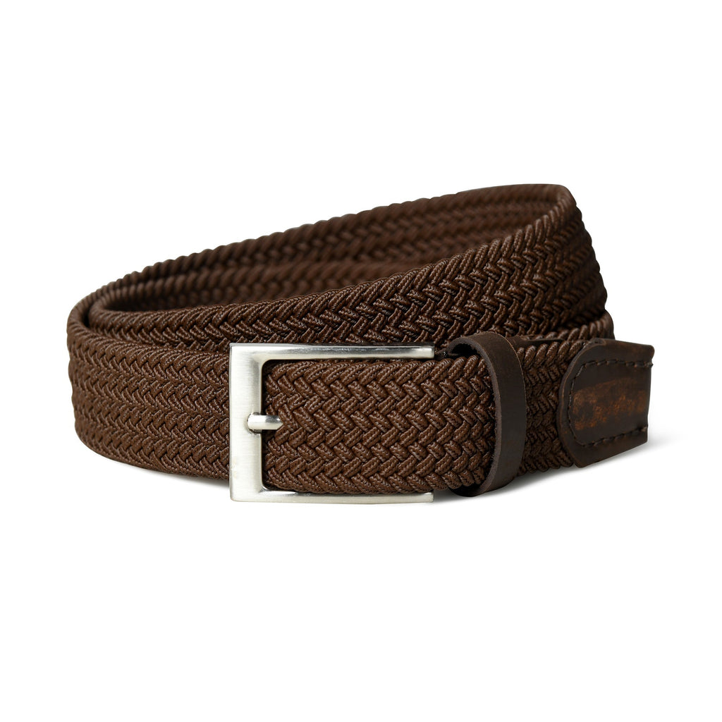 Braided Brown Canvas Belt Classy Leather Bags