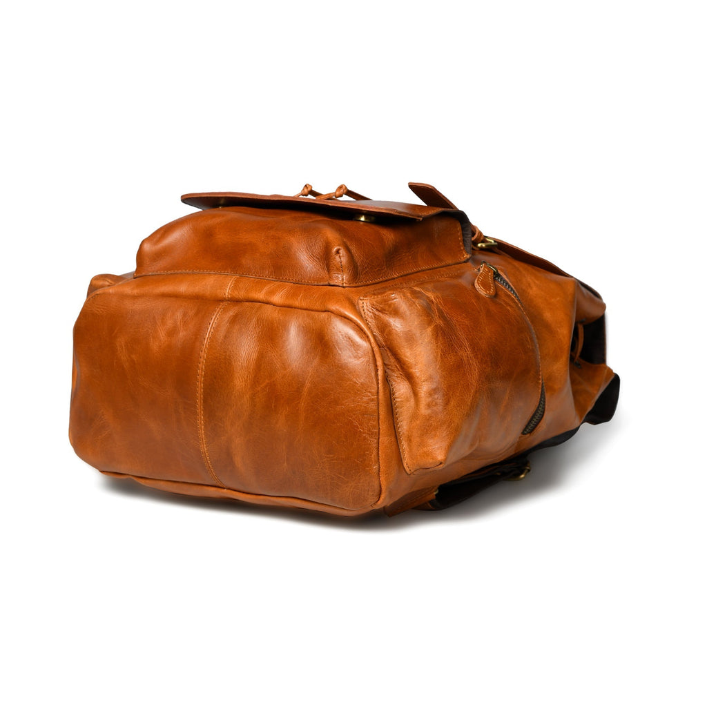 Vortex Leather Backpack: Tan Brown Classy Leather Bags