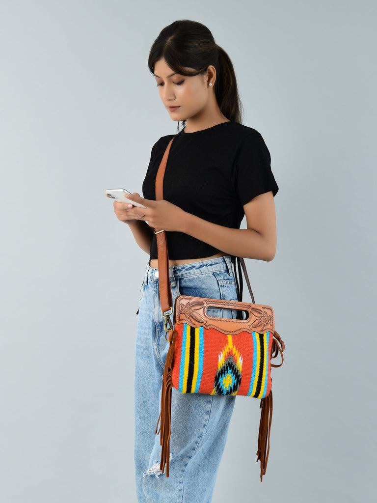 Western Leather Clutch Tooling Purse Classy Leather Bags