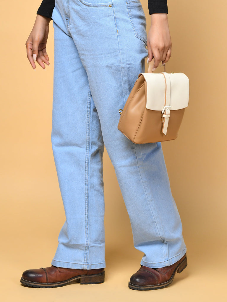 Claire Women's Backpack - Beige Classy Leather Bags