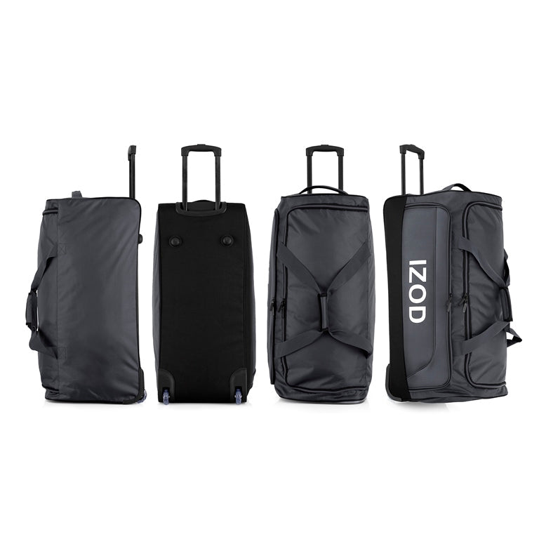 IZOD Katy Lightweight Soft Shell Rolling Duffel Bag with Wheels and Telescopic Handle – Travel-Ready Luggage Duffel - LuggageDesigners