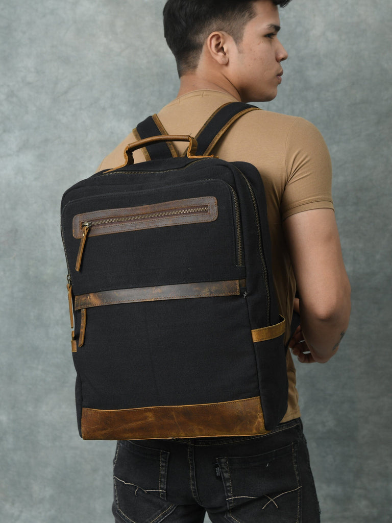 The Foster Canvas Backpack Classy Leather Bags