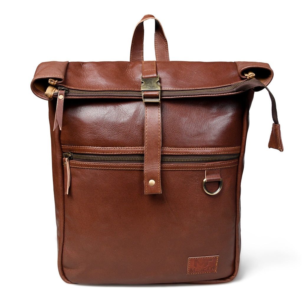 Ortiz Roll-Top Backpack- Vintage Classy Leather Bags
