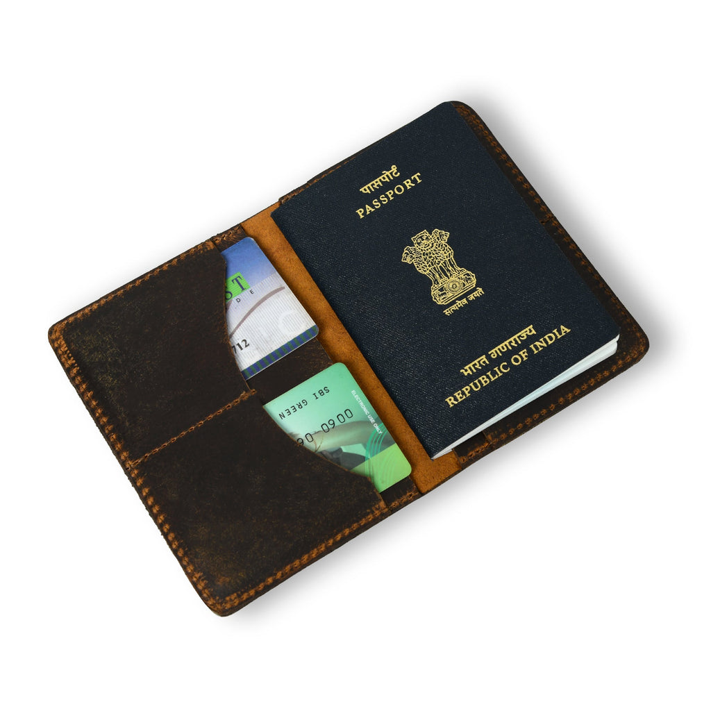 Passport Plus Leather Cover - Brown Classy Leather Bags
