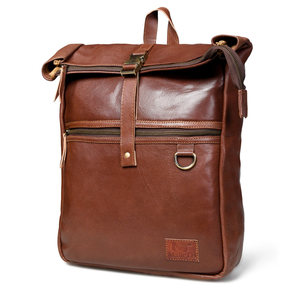Ortiz Roll-Top Backpack- Vintage Classy Leather Bags