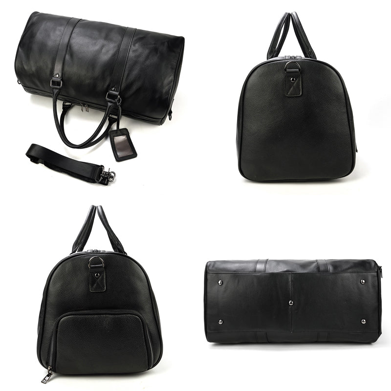 Handmade Full Grain Leather Carry-on Bag, Vintage Men's Travel Duffle & Gym Bag RockCow Leather Studio