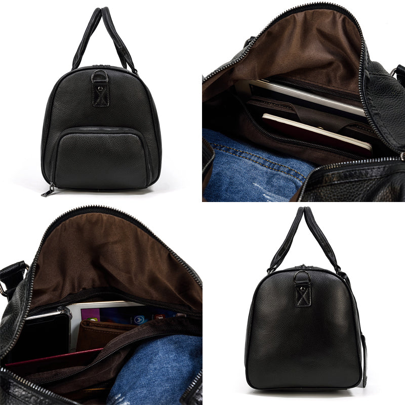 Full Grain Leather Travel Bag With Shoes Compartment, Cowhide Leather Duffle Bag, Overnight Bag RockCow Leather Studio