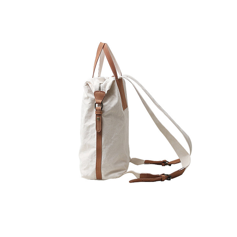 Canvas Backpack Canvas With Full Grain Leather Travel Backpack School Backpack Y8135 RockCow Leather Studio