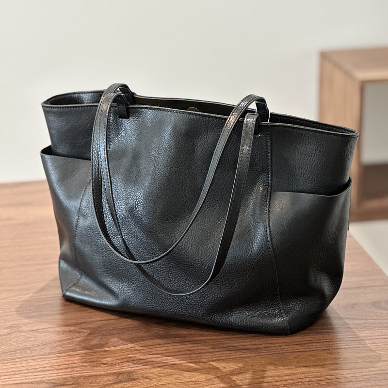 Full Grain Leather Tote Bag, Large Capacity Shoulder Bag for Women, Everyday Leather Tote Bag RockCow Leather Studio