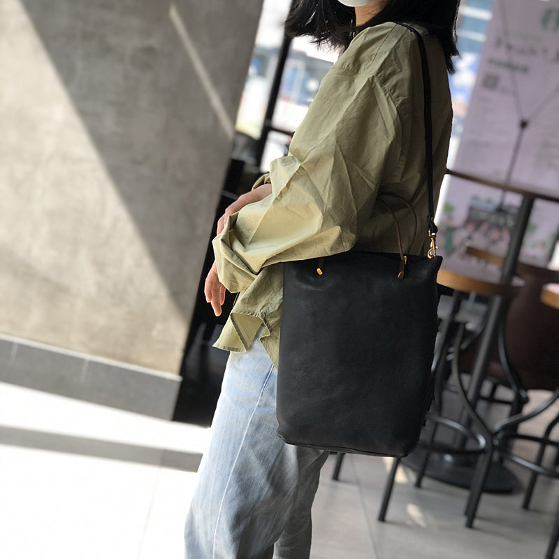 Leather Crossbody Bag for Women, Retro Leather Handbag with Removable Strap, Full Grain Leather Satchel Bag RockCow Leather Studio