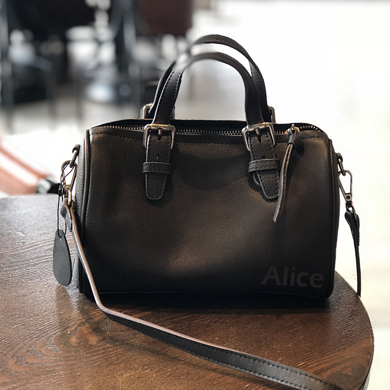 Leather Women Boston Bag, Women's Full Grain Leather Shoulder Bag, Leather Top Handle Bag RockCow Leather Studio