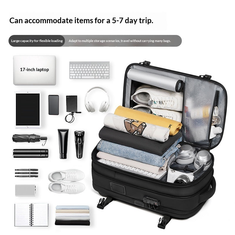 Mens Compressed Backpack Large-Capacity Travel Bag Social Buzz eSIMs