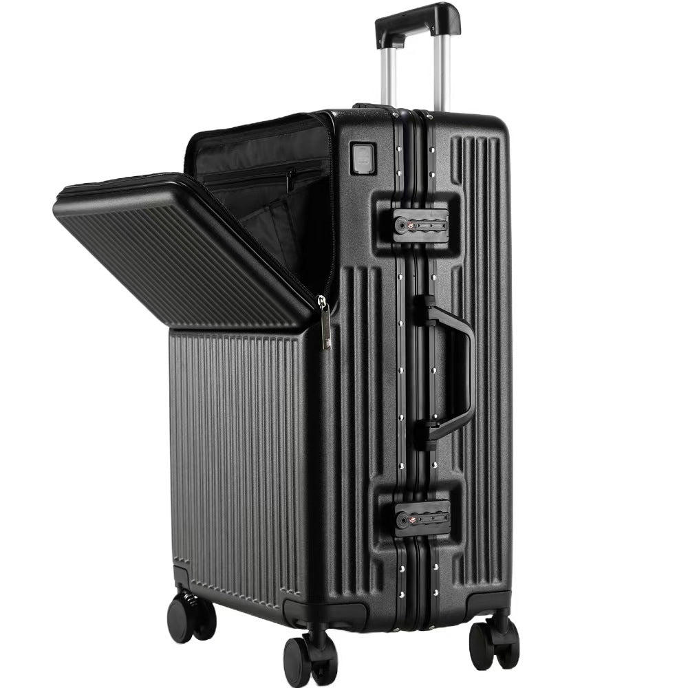 Suitcase Travel Luggage Trolley Front-Opening Large Capacity Aluminum Frame Carry-On Cabin Bag Social Buzz eSIMs