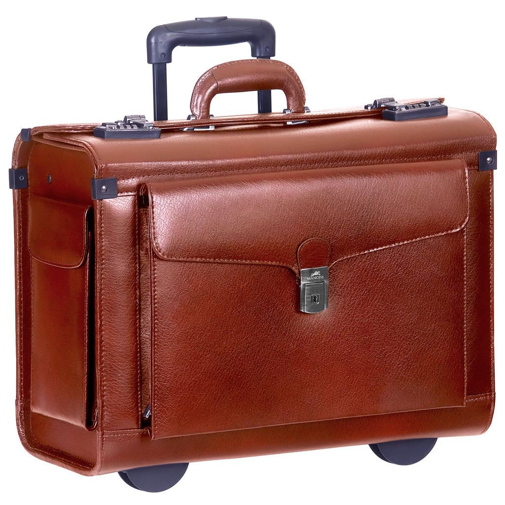 Mancini Leather Goods Deluxe Wheeled Catalog Case Mancini