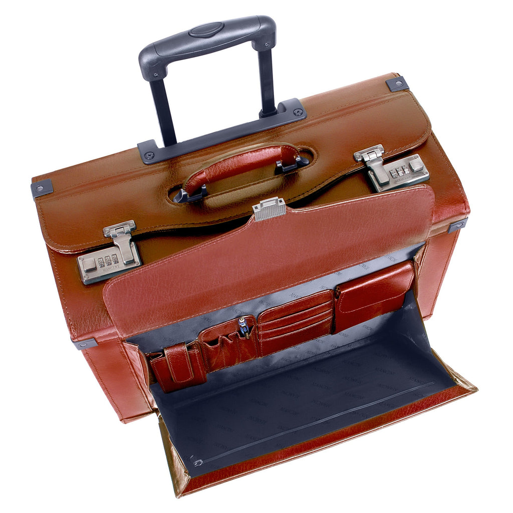 Mancini Leather Goods Deluxe Wheeled Catalog Case Mancini