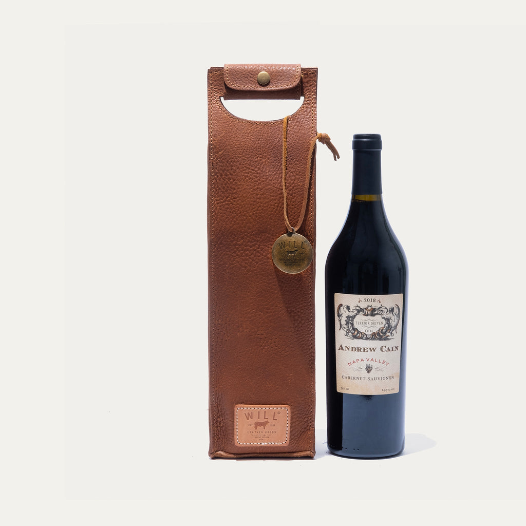 Single Leather Wine Case Will Leather Goods