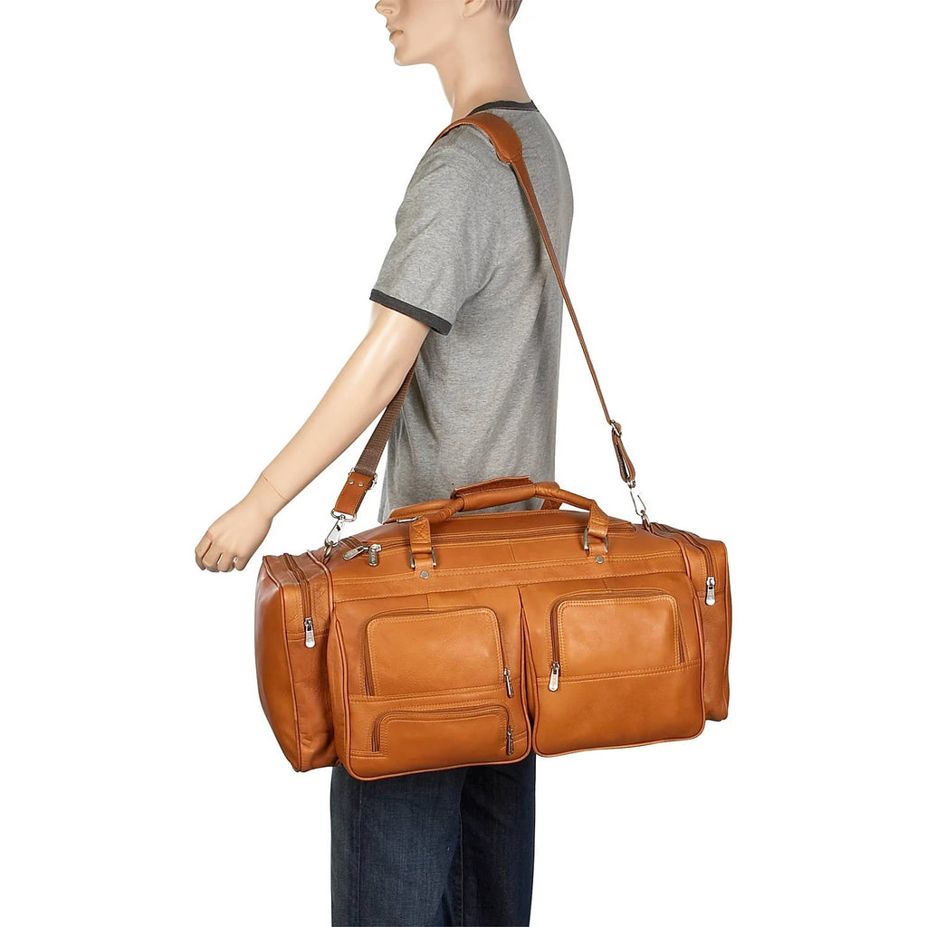 Piel Leather 24" Duffel Bag with Pockets