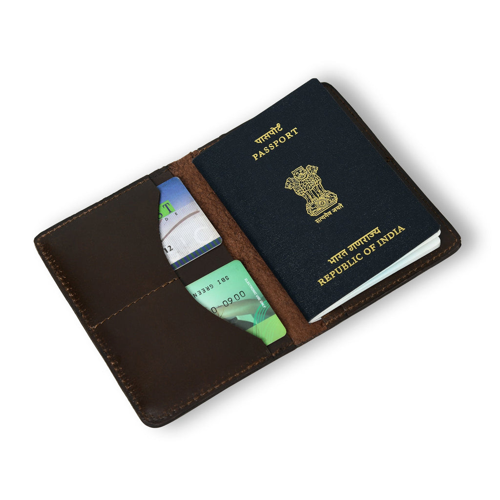 PassportPlus Leather Cover- Dark brown Classy Leather Bags