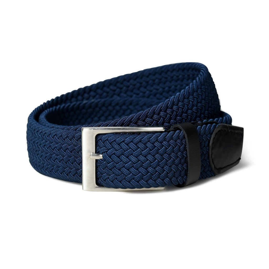 Braided Blue Canvas Belt Classy Leather Bags