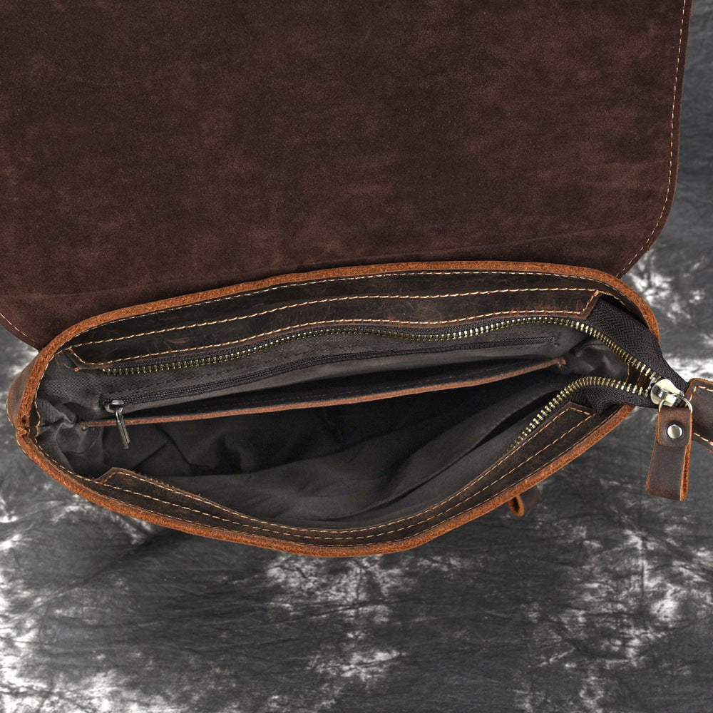 Crazy Horse Leather Backpack Laptop Backpack Travel Backpack Retro Shoulder Messenger Bag RockCow Leather Studio