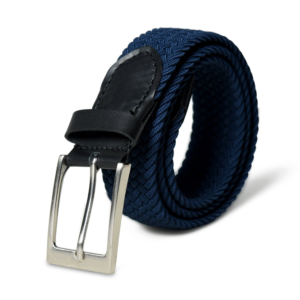 Braided Blue Canvas Belt Classy Leather Bags