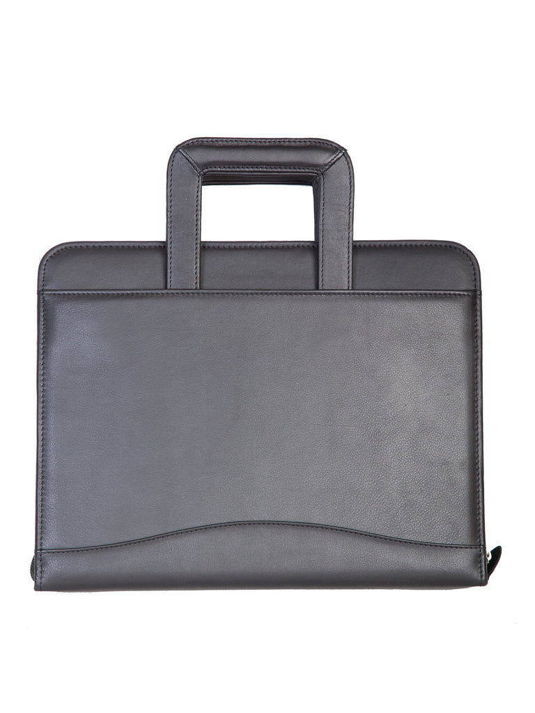 Scully Leather Soft Plonge Leather Zip Binder With Drop Handles Scully