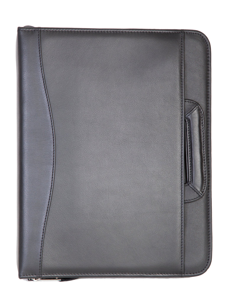 Scully Leather Soft Plonge Leather Zip Binder With Drop Handles Scully